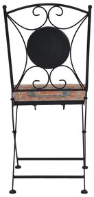 Καρέκλες Bistro «Μωσαϊκό» 2 τεμ. Πορτοκαλί / Γκρι - Πορτοκαλί