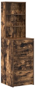 vidaXL Σετ 3 τεμαχίων για το Dressing Table με LED από Καπνιστό Δρυ