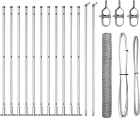 vidaXL Στύλος Περιφράξεων Ασημί 25 x 1 μ (36 mm πλέγμα) Ατσάλι