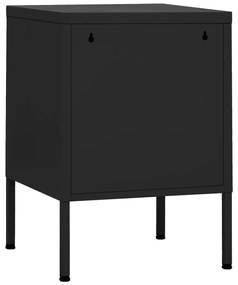 vidaXL Κομοδίνα 2 τεμ. Μαύρα 35 x 35 x 51 εκ. Ατσάλινα