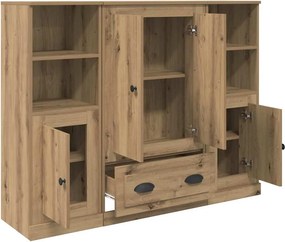 vidaXL Highboard 3 pcs Artisan Oak 132 x 35,5 x 103,5 εκ.