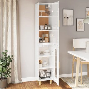 vidaXL Ντουλάπι Γυαλ. Λευκό 34,5 x 34 x 180 εκ. από Επεξεργασμένο Ξύλο