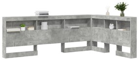 vidaXL Κεφαλάρι Αποθήκης Γκρι σκυροδέματος 120 cm Επεξεργασμένο ξύλο