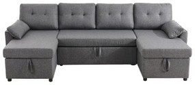 VEVOR U Shaped Sofa Bed 6-Seat Convertible Sleeper Sofa Bed Double Chaise Gray