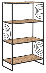 Ράφια Home ESPRIT Μαύρο Μέταλλο ίνα 50 x 25 x 88 cm