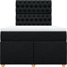 vidaXL Κρεβάτι Boxspring με Στρώμα Μαύρο 120x190 εκ. Υφασμάτινο