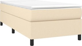 vidaXL Κρεβάτι Boxspring με Στρώμα Κρεμ 80 x 200 εκ. Υφασμάτινο