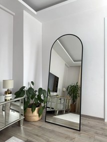 Stewehome Καθρέπτης Δαπέδου Οβάλ με Κομψό Σχεδιασμό μαύρο 180x50 cm