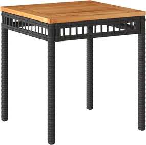 vidaXL Σετ Επίπλων Bistro 3 τεμ. Μαύρο Συνθ. Ρατάν/Ακακία + Μαξιλάρια