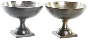 Κεντρικό Τραπεζιού DKD Home Decor Χρυσό Ασημί Αλουμίνιο 25 x 25 x 19 cm (x2)