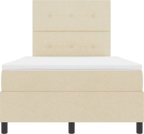 vidaXL Κρεβάτι με ελατήρια με κεφαλάρι Κρεμ 120 x 190 cm ύφασμα
