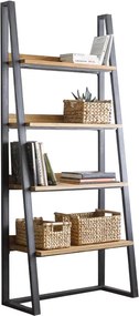 Βιβλιοθήκη Ryder pakoworld καρυδί-μαύρο 75x36x185εκ