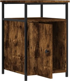 vidaXL Κομοδίνα 2 τεμ. Καπνιστή Δρυς 40x42x60 εκ. από Επεξεργ. Ξύλο
