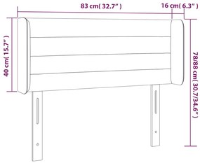 vidaXL Κεφαλάρι Κρεβατιού LED Κρεμ 83x16x78/88 εκ. Υφασμάτινο