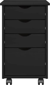 vidaXL Κινητό Ντουλάπι με τροχούς Μαύρο 34 x 39 x 56 εκ Στερεό πεύκο