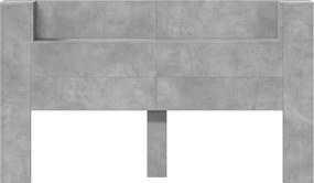 vidaXL Κεφαλάρι Ντουλάπι με LED Σκυρόδεμα 180 x 16,5 x 103,5 cm