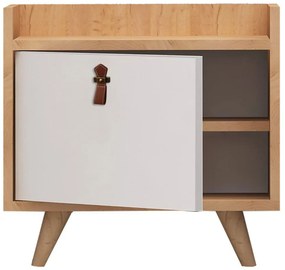 Κομοδίνο Dopo 811MDD3419 50x40x55cm Oak-White