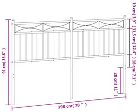 vidaXL Κεφαλάρι Λευκό 193 εκ. Μεταλλικό