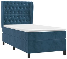 ΚΡΕΒΑΤΙ BOXSPRING ΜΕ ΣΤΡΩΜΑ ΣΚΟΥΡΟ ΜΠΛΕ 80 X 200 ΕΚ. ΒΕΛΟΥΔΙΝΟ 3129361