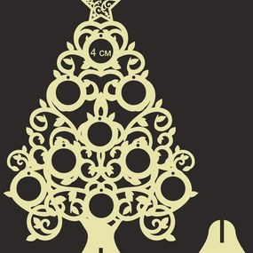 Intra απο ξύλο plywood 3mm-4mm πάχος – Ξύλινο χριστουγεννιάτικο φλοράλ στροβιλισμού με κυκλικό χώρο για κρεμαστό ξύλο μπάλες 25x25 cm INTRAVECTRY-MY558994