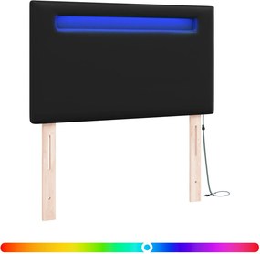 vidaXL LED κεφαλάρι Μαύρο 100 cm Τεχνητό Δέρμα