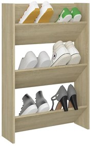 vidaXL Παπουτσοθήκη Τοίχου Sonoma Δρυς 60x18x90 εκ. Μοριοσανίδα