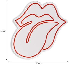 Φωτιστικό LED Neon &quot;Rolling Stones&quot; Megapap χρώμα κόκκινο 36x2x41εκ.