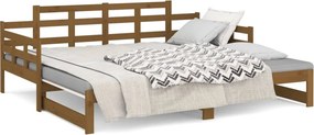 vidaXL Καναπές Κρεβάτι Συρόμενος Μελί 2x(90x190) εκ. από Μασίφ Πεύκο