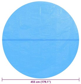 vidaXL Κάλυμμα Πισίνας Ηλιακό Στρογγυλό Μπλε 455 εκ. από Πολυαιθυλένιο