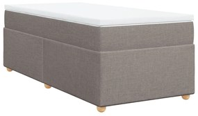 Κρεβάτι Boxspring με Στρώμα Taupe 100 x 200 εκ. Υφασμάτινο - Μπεζ-Γκρι