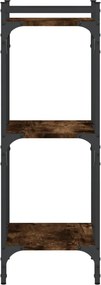 vidaXL Βιβλιοθήκη 3 Επιπέδων Καπνιστή Δρυς 40x30x86 εκ. Επεξεργ. Ξύλο