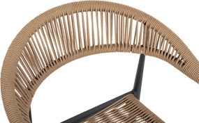 ΠΟΛΥΘΡΟΝΑ ΑΛΟΥΜΙΝΙΟΥ GRET HM5854.02 ΑΝΘΡΑΚΙ PΕ RATTAN ΜΠΕΖ 56x55,5x78Υ εκ.