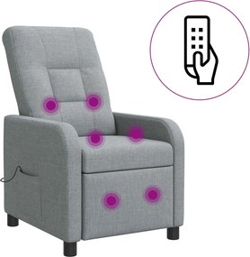 vidaXL Κάθισμα μασάζ Ανοιχτό γκρι Ύφασμα