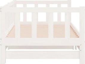 vidaXL Καναπές Κρεβάτι Συρόμενος Λευκός 2x(90x200) εκ. Μασίφ Πεύκο