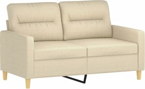 vidaXL Καναπές Διθέσιος Κρεμ 120 εκ. Υφασμάτινος