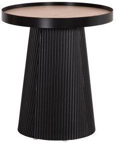 ΤΡΑΠΕΖΑΚΙ ΒΟΗΘΗΤΙΚΟ DENTON HM18023.01 MDF TOP ΦΥΣΙΚΟ ΞΥΛΟΥ-ΒΑΣΗ ΜΑΥΡΗ Φ45x51,5Υεκ.