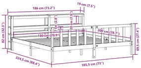 ΠΛΑΙΣΙΟ ΚΡΕΒΑΤΙΟΥ ΜΕ ΚΕΦΑΛΑΡΙ 180X200 ΕΚ ΜΑΣΙΦ ΞΥΛΟ ΠΕΥΚΟΥ 3305782