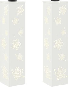 vidaXL Ηλιακό LED Φως Δρόμου 2 pcs Θερμό λευκό 18 x 18 x 80 εκ.