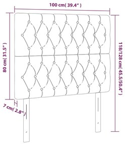 Κεφαλάρια Κρεβατιού 2 τεμ. Taupe 100x7x78/88 εκ. Υφασμάτινο - Μπεζ-Γκρι