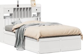 vidaXL Σκελετός Κρεβ. Χωρίς Στρώμα Λευκό 135x190 εκ Μασίφ Πεύκο