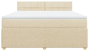 vidaXL Κρεβάτι Boxspring με Στρώμα Κρεμ 180x200 εκ. Υφασμάτινο