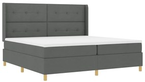 vidaXL Κρεβάτι με ελατήρια με στρώμα Γκρι 200 x 200 cm ύφασμα