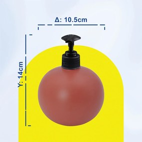 Επιτραπέζιο Πλαστικό Dispenser 600ml σε 3 Χρώματα και Σφαιρικό Σχέδιο