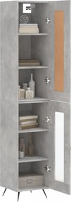 vidaXL Ντουλάπι Γκρι Σκυροδέματος 34,5x34x180 εκ. Επεξεργασμένο Ξύλο