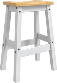 vidaXL Μπαρ σκαμπό 2 τμχ. Λευκό και Κερί Μελιού 44 x 30 x 63 εκ.