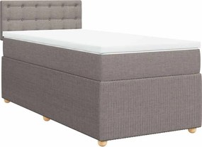 vidaXL Κρεβάτι Boxspring με Στρώμα Taupe 80x200 εκ. Υφασμάτινο