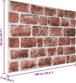 vidaXL Πάνελ τοίχου 10 τμχ. 100 x 50 cm Σκούρο Καφέ και Λευκό