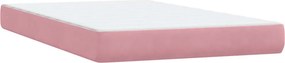 vidaXL Box Spring κρεβάτι με στρώμα ροζ 120x220 cm Βελούδινο