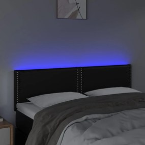 Κεφαλάρι Κρεβατιού LED Μαύρο 144x5x78/88 εκ. Συνθετ. Δέρμα 3121562