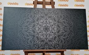 Εικόνα διακοσμητικό Mandala σε ασπρόμαυρο σχέδιο - 100x50